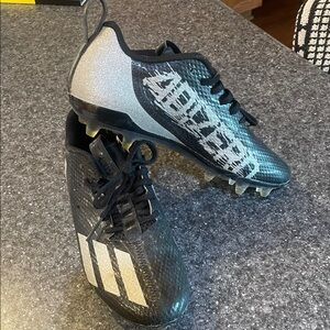 Adidas Black and Silver Soccer Cleats, size 5.5